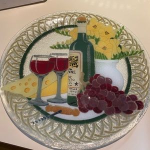 11” diameter fused glass  hors d’oeuvre plate
